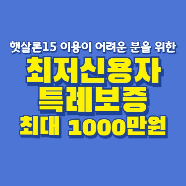 최저신용자 특례보증