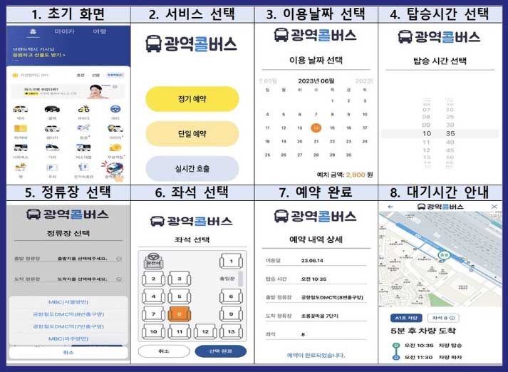 광역콜버스 예약방법, 출처:국토교통부