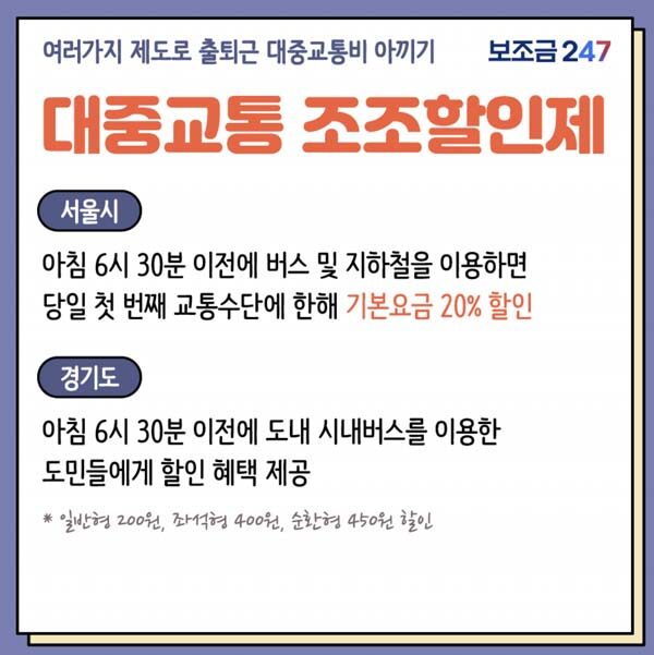 대중교통비절약 대중교통조조할인제