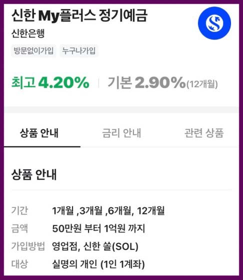 신한 MY플러스 정기예금