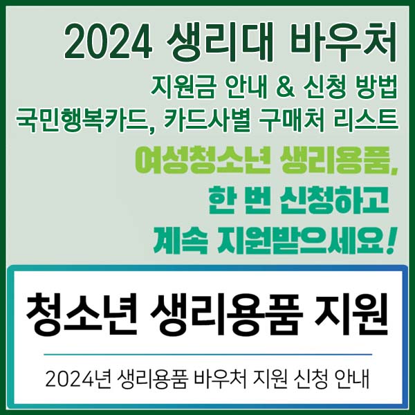 생리대 바우처 안내 2024