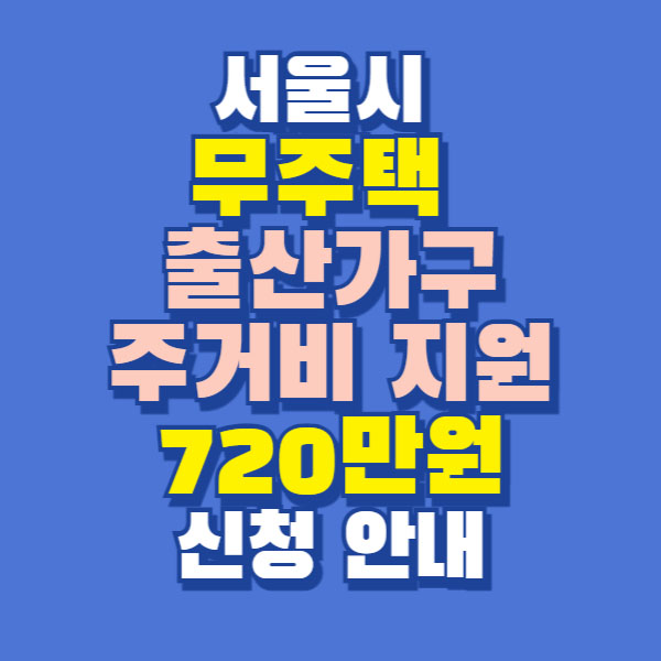 서울시 무주택 출산가구 주거비 720만원