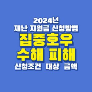 2024 집중호우 수해 피해 재난지원금 신청