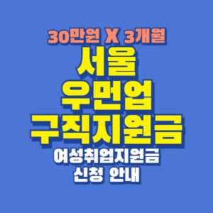 서울 우먼업 구직지원금 여성취업 지원금 90만원