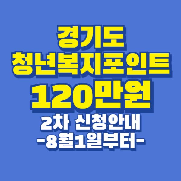 경기도 청년복지포인트 120만원