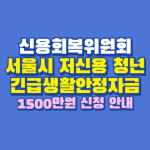 서울시 청년 긴급생활안정자금