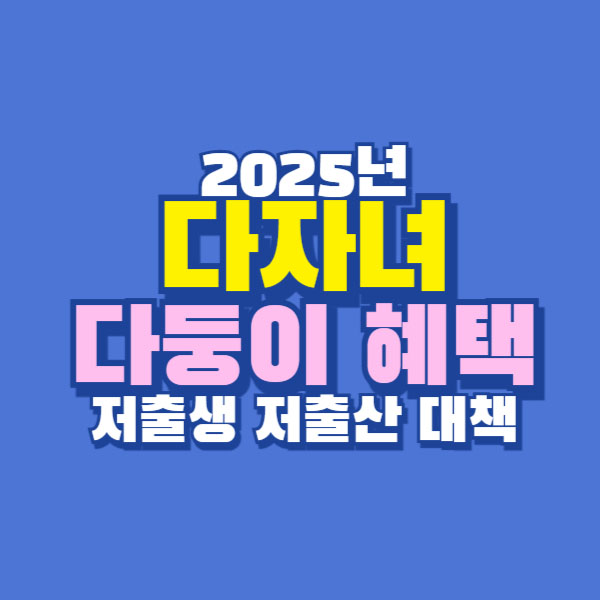 2025년 다둥이 다자녀 혜택