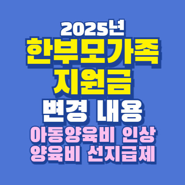 2025년 한부모가족 지원금