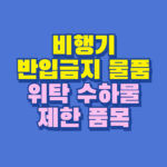 비행기 반입 금지 물품