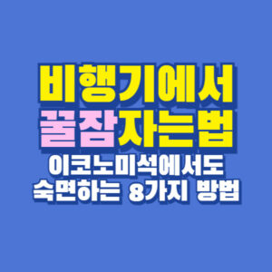 비행기 수면 방법