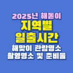 2025년 일출시간 해돋이 해맞이 명소