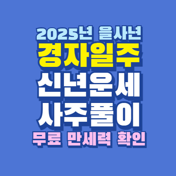 2025년 경자일주 신년 운세 사주