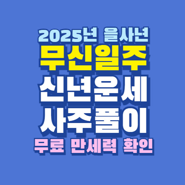 2025년 무신일주 신년 운세 사주