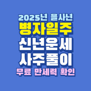 2025년 병자일주 신년 운세 사주