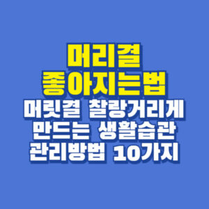 머리결 좋아지는법