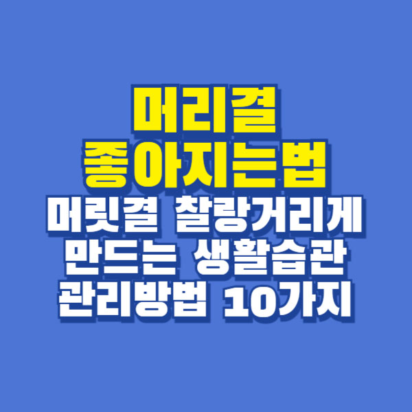 머리결 좋아지는법