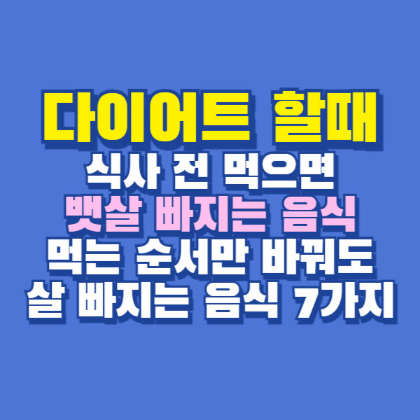 다이어트 식전 섭취 음식