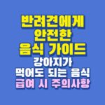 강아지가 먹어도 되는 음식