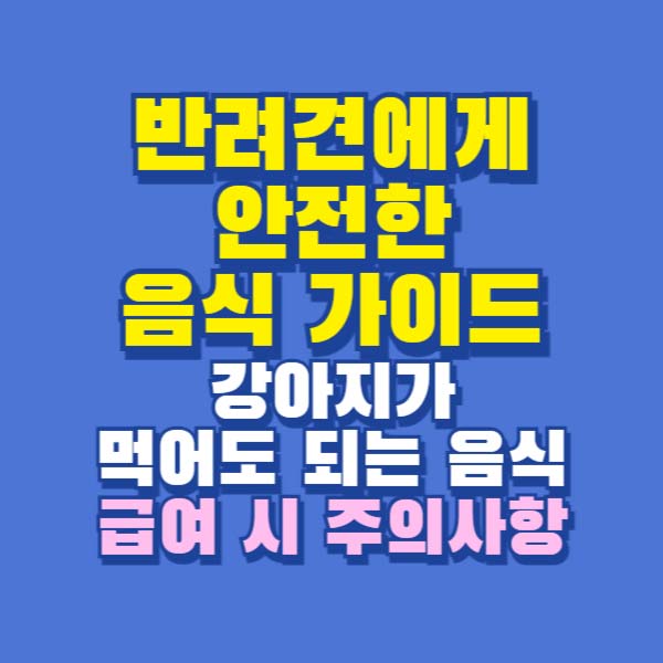 강아지가 먹어도 되는 음식
