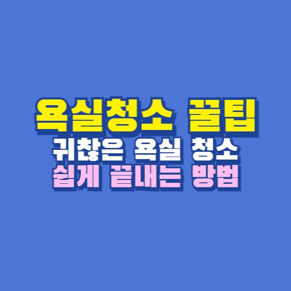욕실청소 꿀팁