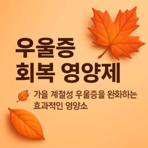 우울증 회복 영양제