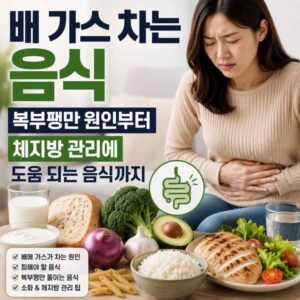 배 가스 차는 음식